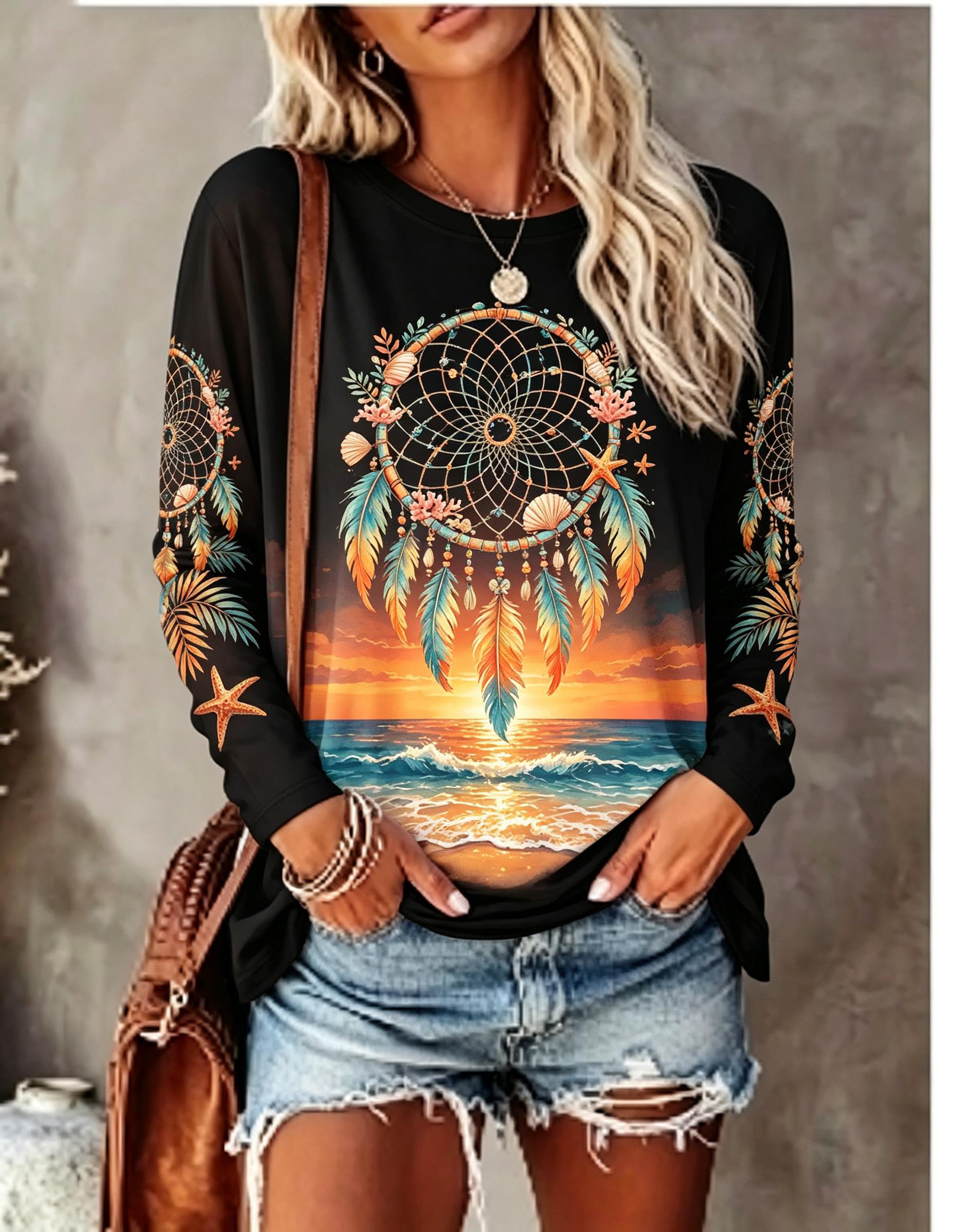 Women's Crew Neck Long Sleeve  - đánh giá và giá Shelly
