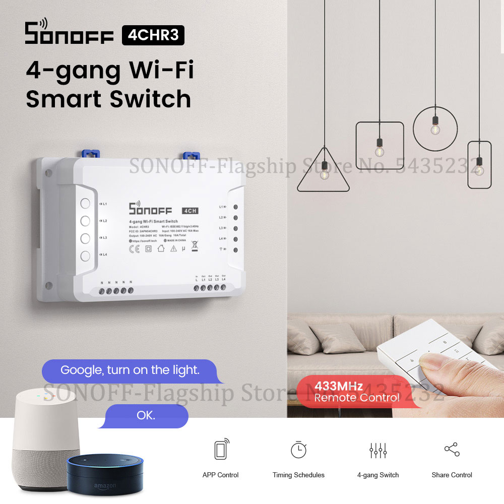 Itead SONOFF 4CH R3 Wifi Điều  - đánh giá và giá Sonoff