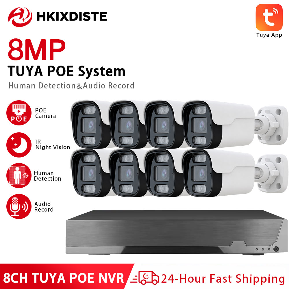 8MP 4K 8CH Tuya PoE Security C - đánh giá và giá Tuya 4 Channel